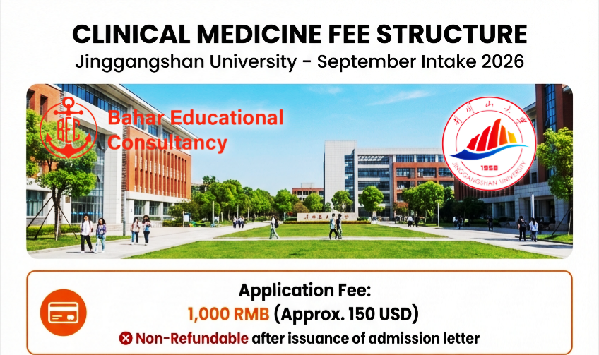 CLINICAL MEDICINE FEE STRUCTURE Jinggangshan University – September Intake 2026