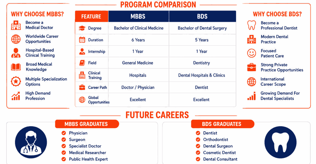 MBBS vs BDS in China 2026 Comparison Guide